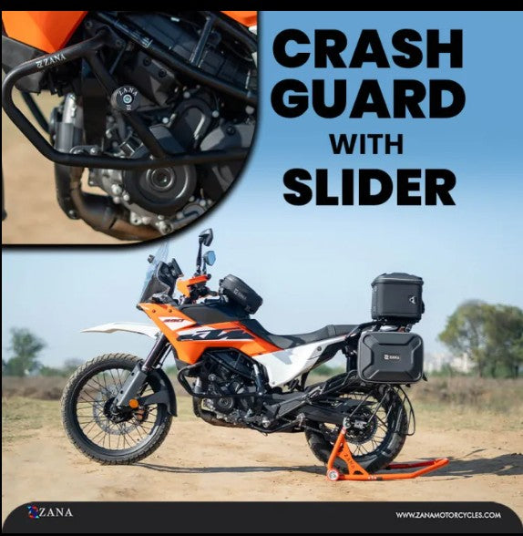 Engine Guard With Slider Black For KTM 390Adventure-Zana
