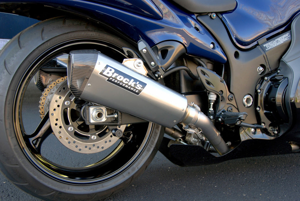 CT Dual Full System w/ 16'' QuietKore Muffler Hayabusa (08-20) - Brock's Performance