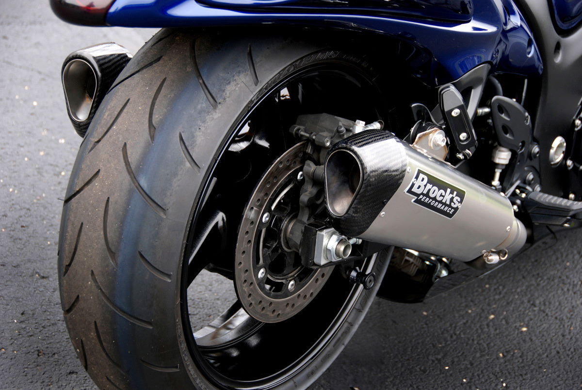 CT Dual Full System w/ 16'' QuietKore Muffler Hayabusa (08-20) - Brock's Performance