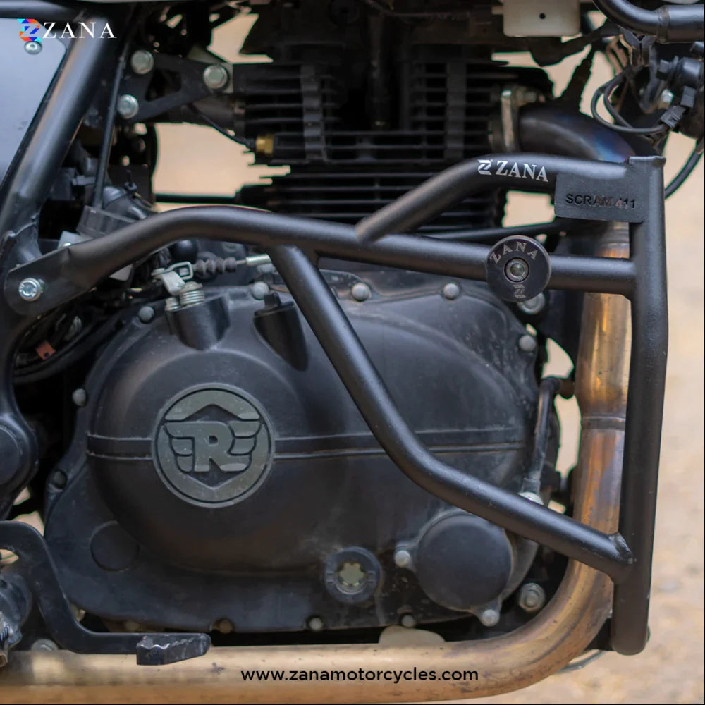 Scram 411 Engine Frame With Slider Black ZI-8232