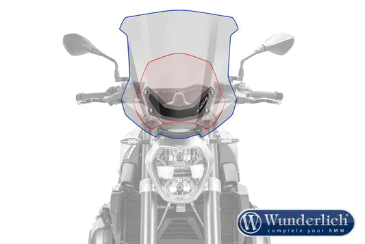 BMW R1200R Ergonomics - Touring Windscreen - Wunderlich