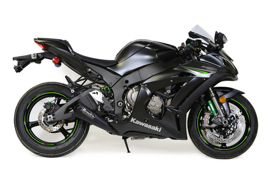 Alien Head 2 Full System Black 14" Muffler ZX-10R (16-20) - Brock's Performance