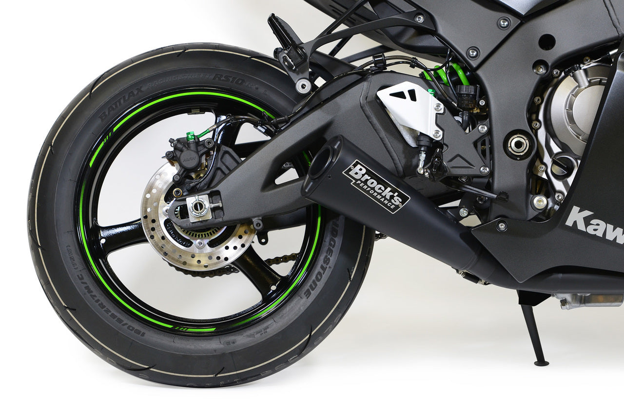 Alien Head 2 Full System Black 14" Muffler ZX-10R (16-20) - Brock's Performance