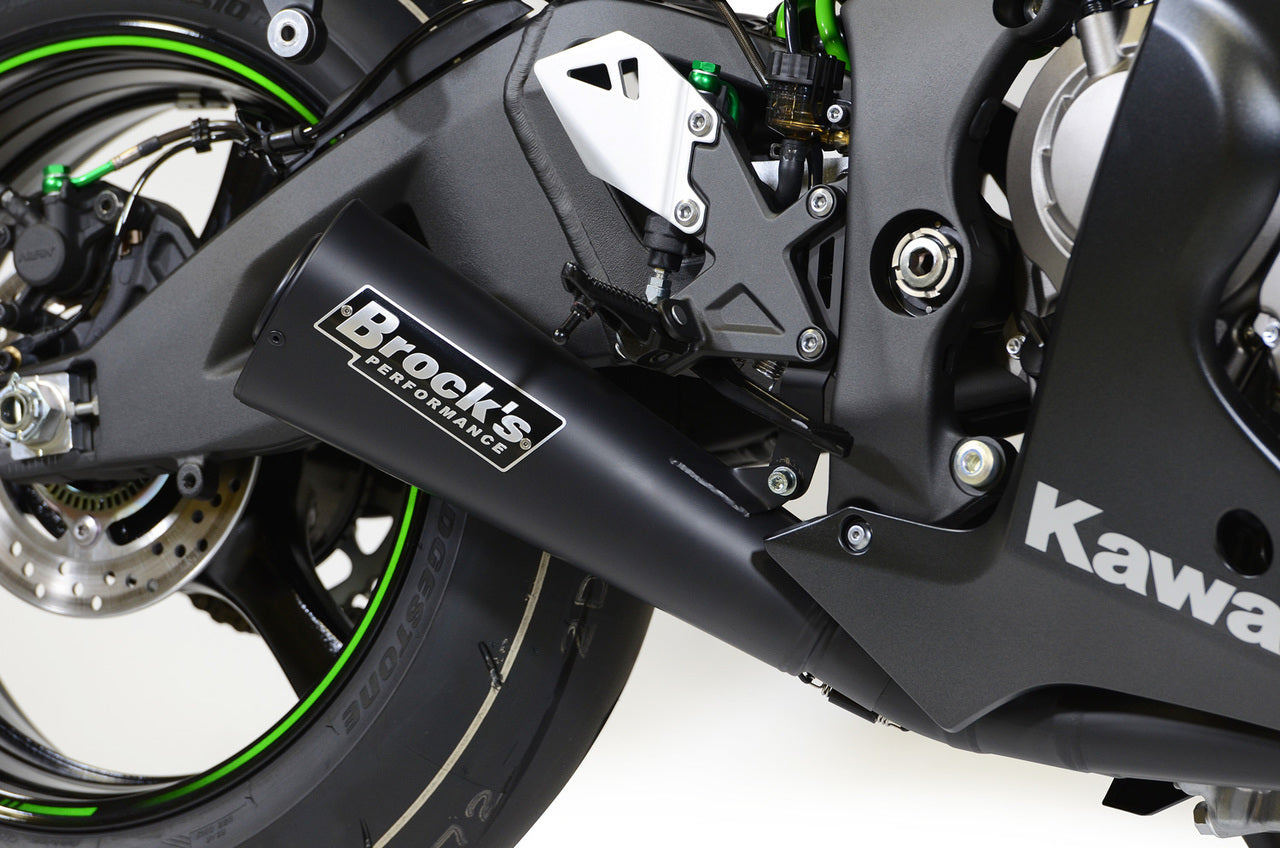 Alien Head 2 Full System Black 14" Muffler ZX-10R (16-20) - Brock's Performance