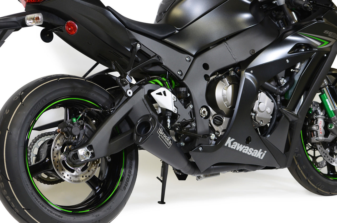 Alien Head 2 Full System Black 14" Muffler ZX-10R (16-20) - Brock's Performance