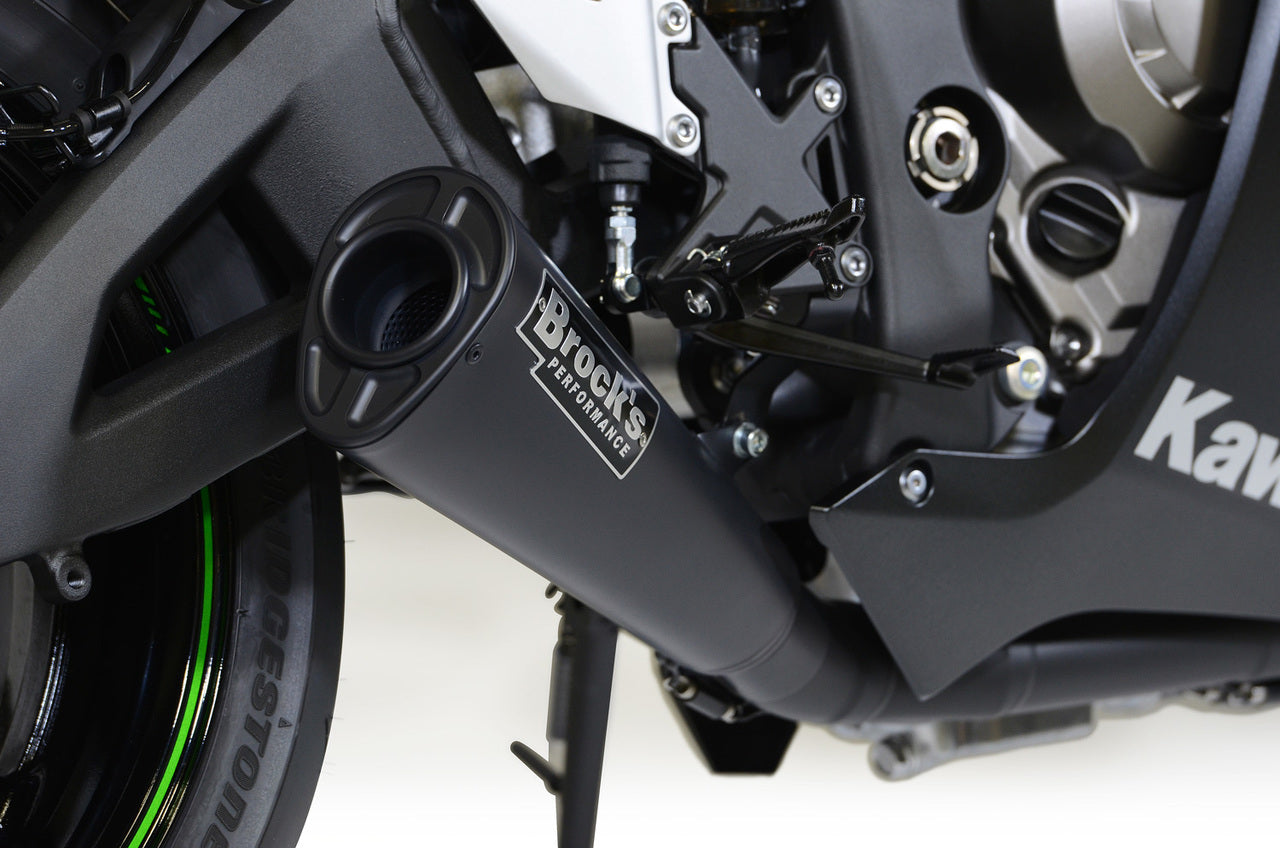 Alien Head 2 Full System Black 14" Muffler ZX-10R (16-20) - Brock's Performance