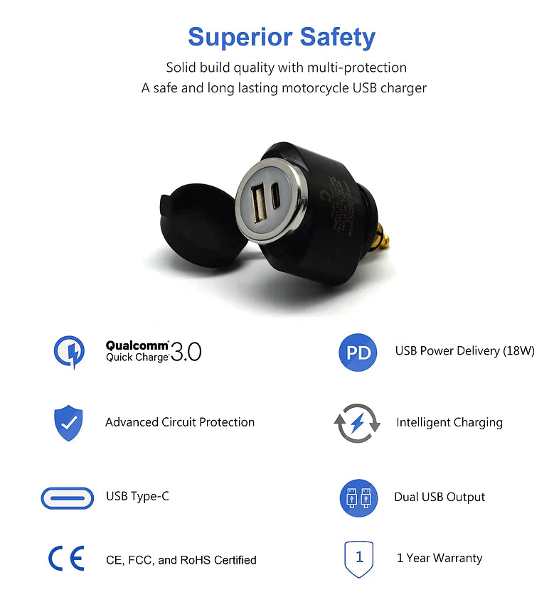 DIN to 36W USB/USB Type-C (Mini) Adapter - Cliff Top