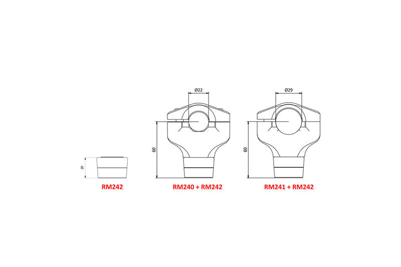 Risers Upper H 20mm. for Ducati - CNC Racing