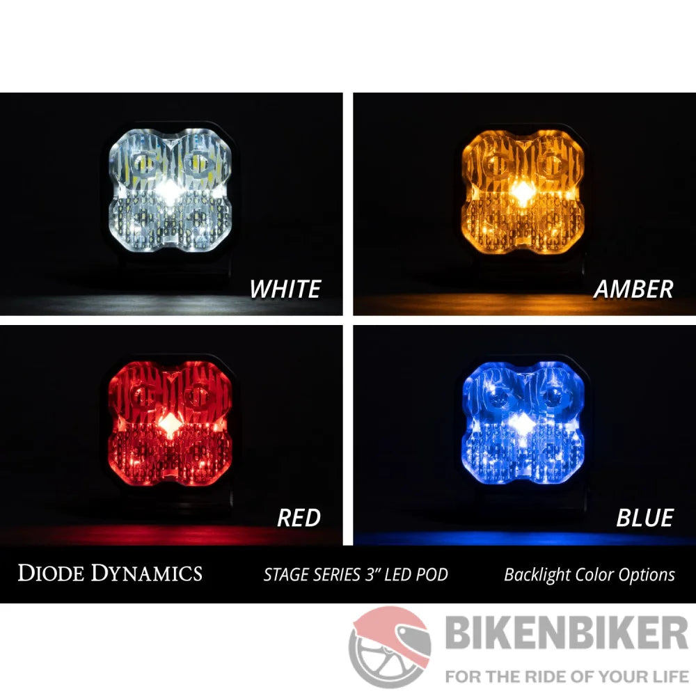 Stage Series 3 White Max Led Pod (Pair) - Diode Dynamics Aux Lights
