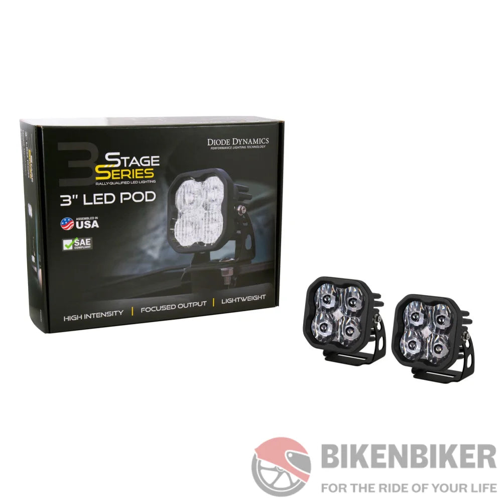 Stage Series 3 White Max Led Pod (Pair) - Diode Dynamics Aux Lights