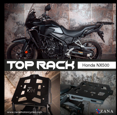 Top rack with Plate For Honda NX500 (MILD STEEL, BLACK) (Coming Soon)