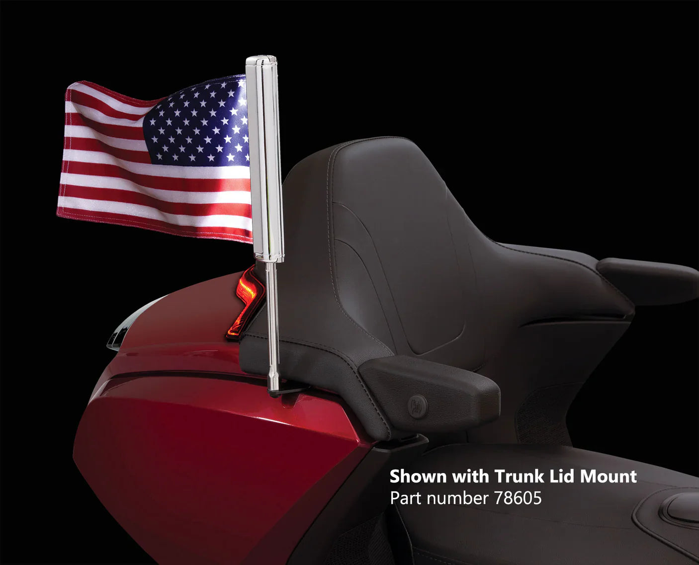 LED Lighted Flag Pole with American Flag - Honda Goldwing - Goldstrike - 78600