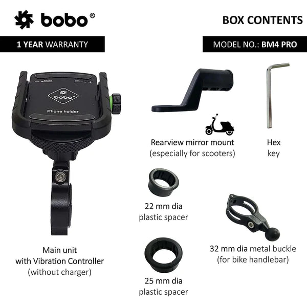 BOBO BM4 PRO Jaw-Grip Phone Holder (Black)