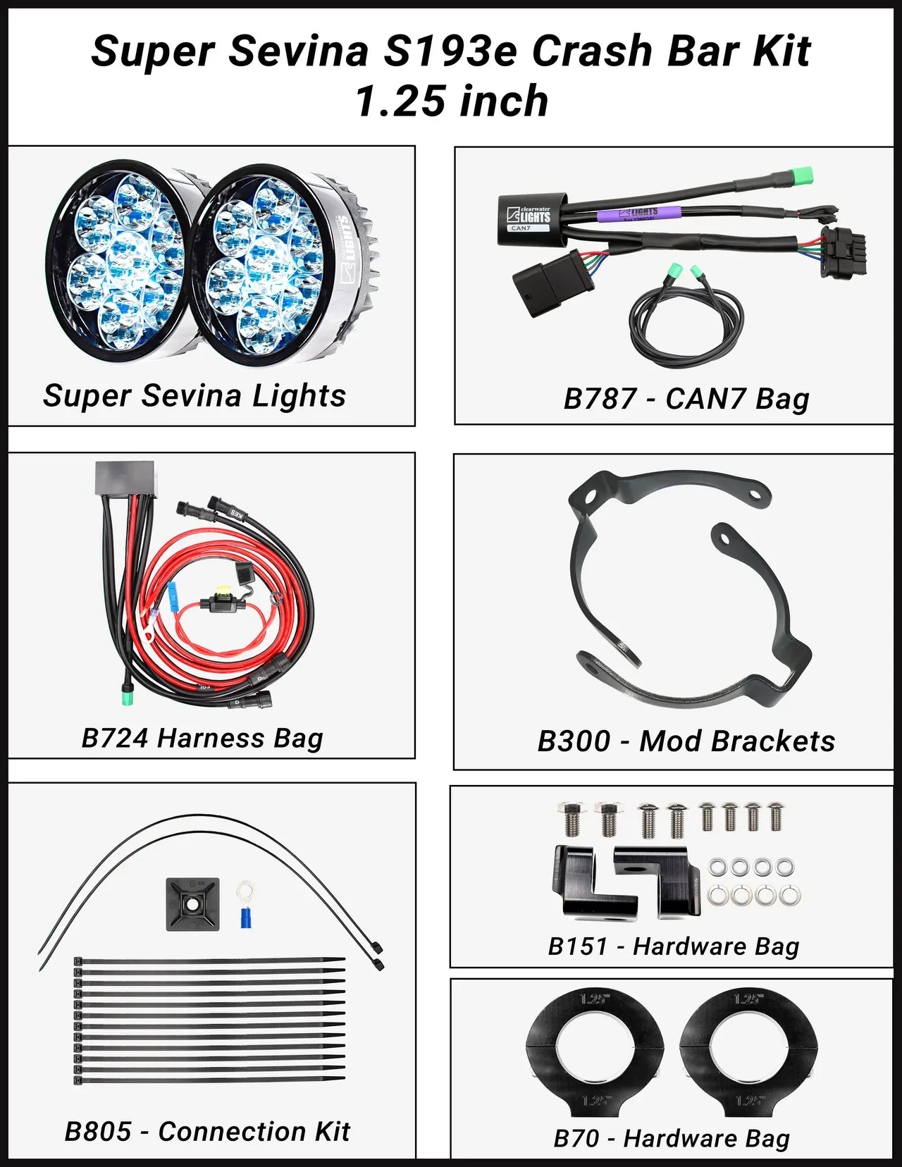 Super Sevina LED Lights For BMW R1300GS - Clearwater Lights