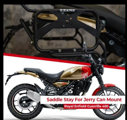 Saddle Stay With Jerry Can Mount For Royal Enfield Guerrilla 450 (Black Texture)-Zana-ZI-8522