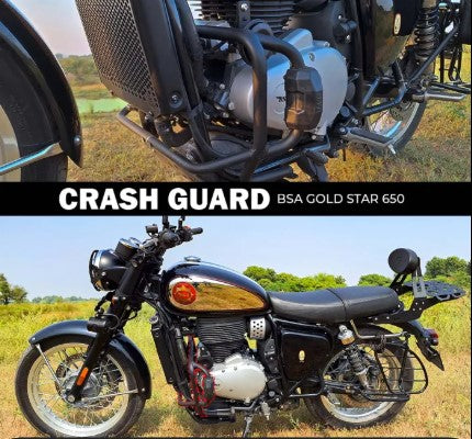 Crash Guard With Slider Puck Mild Steel Black For BSA Goldstar 650-Zana-ZI-8529