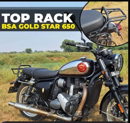 Top Rack Without Plate Compatible With Pillion Backrest Mild Steel Black Type-2 For BSA Goldstar 650-Zana-ZI-8530