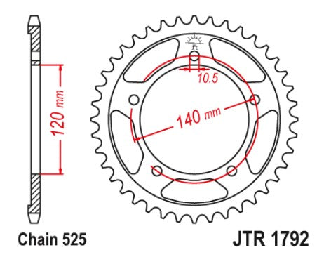 Rear (1792 - 48T)-JT Sprockets-JTR1792.48