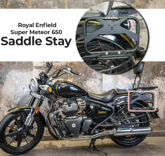 Saddle Stay With Exhaust Sheild And Jerry Can Mount (V-2) For Royal Enfield Super Meteor 650-Zana-ZI-8528