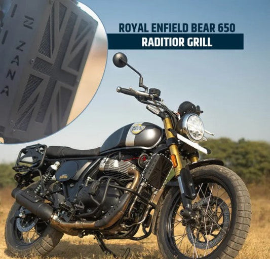 Radiator Guard (Black - UK Flag) For Royal Enfield Bear 650-Zana-ZI-8099REB