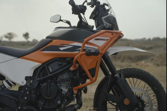 Tank Guard With Slider Puck Orange For KTM 390 Adventure-Zana