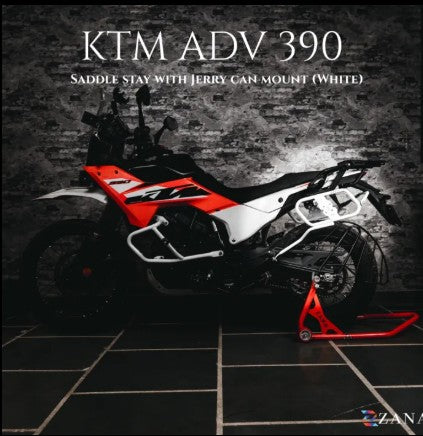 Saddle Stay V-1 With Jerry Can Mount White For KTM 390Adventure-Zana