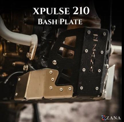 Bash Plate Aluminum Black & Silver For Hero X-Pulse210-Zana