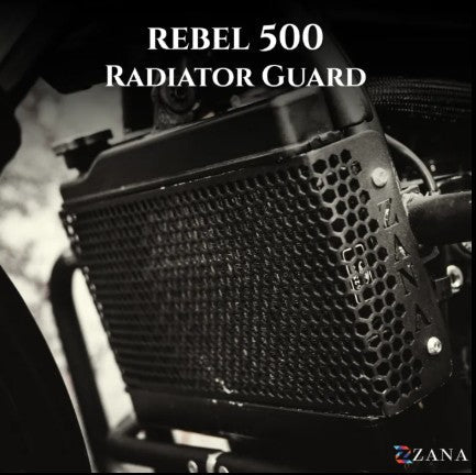 Radiator Guard Honeycomb Black For Honda Rebel 500-Zana