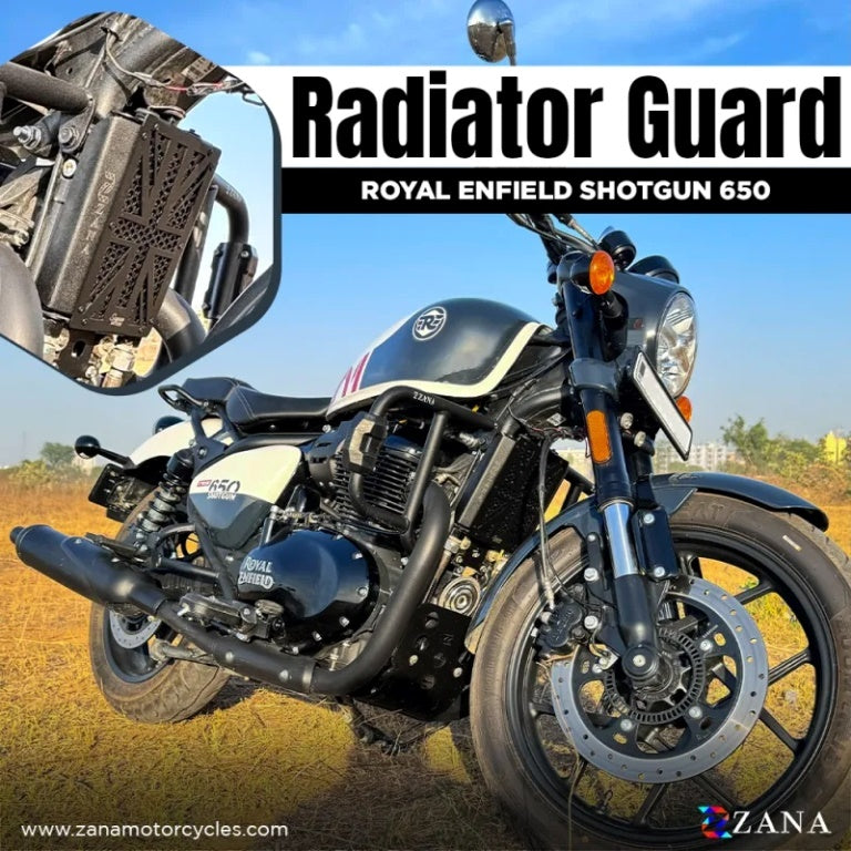 Radiator Guard For Shotgun 650 ROYAL ENFIELD - (Black, UK Flag ,Stainless Steel ) - Zana - ZI-8285