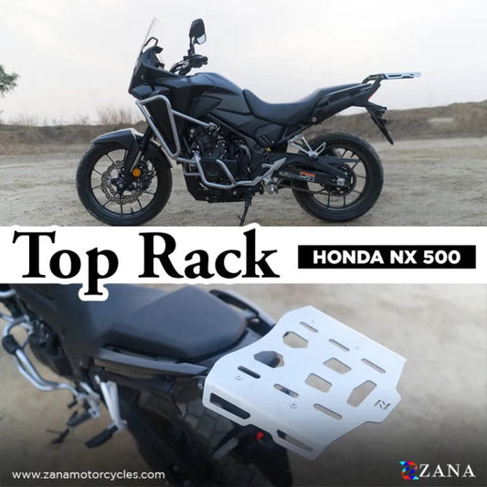 Top rack with Plate For Honda NX500 (Aluminum, Silver) - Zana -ZI-8476