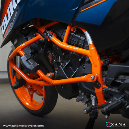 Crash Guard With Slider Puck Orange For Ktm Duke 390/250/200/390 Gen 3