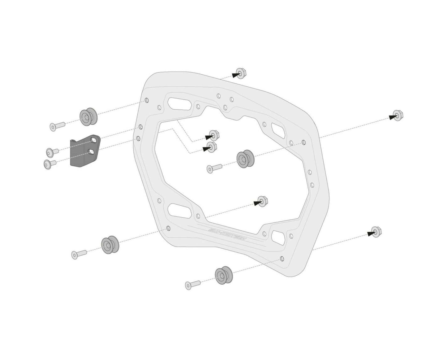 TraX ADV Side Case System 37/37L–Black for BMW R1300GS 2024-SW-Motech-KFT.07.975.70001/B