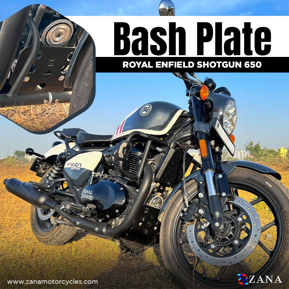 Bash Plate For Shotgun 650 ( Black, Aluminum ) - ROYAL ENFIELD - Zana - ZI-8288