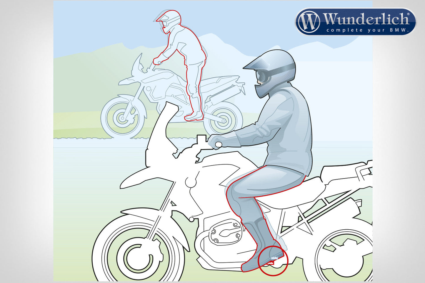BMW GS Series Ergonomics - Lower Footrest - Wunderlich