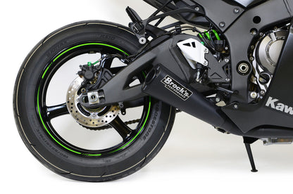 Alien Head 2 Full System Black 14" Muffler ZX-10R (16-20) - Brock's Performance