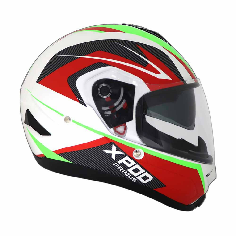 XPOD Primus Helmet for Men- Dual Visor, ISI Certified, EPS Impact Absorption, – Premium Bike Helmet for Safety & Comfort White - TVS