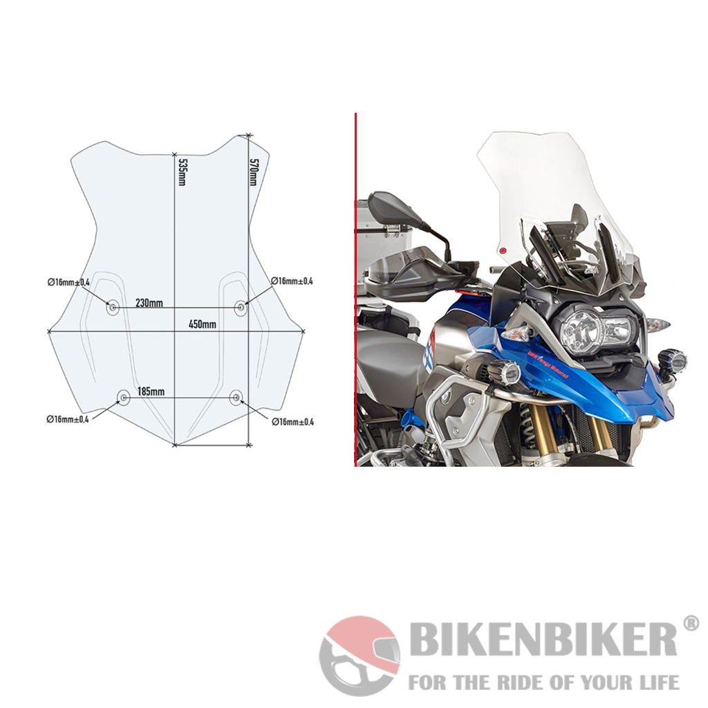 Specific Windscreen for BMW R1200GS/ Adventure (2016-18)/ R1250GS/Adventure - Givi