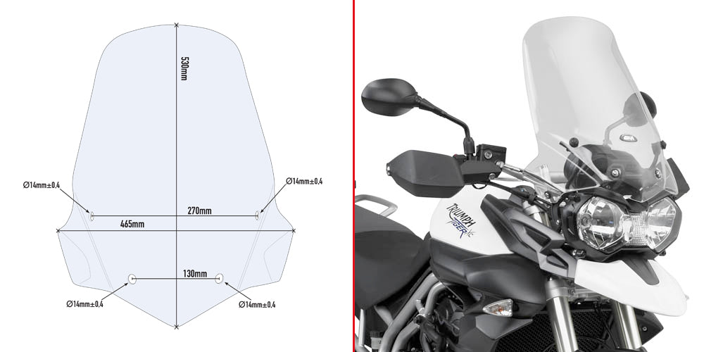 Windscreen for Tiger 800 (11-17) - Givi