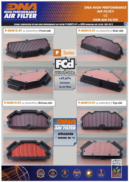 Kawasaki Ninja 650 / ER-6N Air Filter (Upto 2016) - DNA