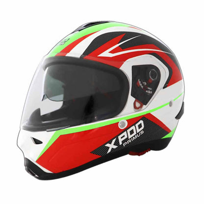 XPOD Primus Helmet for Men- Dual Visor, ISI Certified, EPS Impact Absorption, – Premium Bike Helmet for Safety & Comfort White - TVS