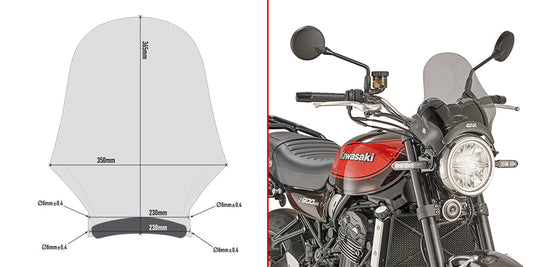 Universal Screen, smoked for Kawasaki Z900RS - Givi