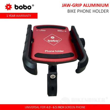 Jaw-Grip Aluminium Bike / Cycle Phone Holder Motorcycle Mobile Mount - Bobo