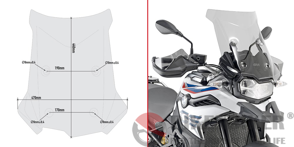 Specific Windscreen for BMW F850GS - Givi