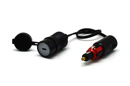 DIN+Cigarette (Changeable) to USB Type-C (Straight) Adapter - Cliff Top