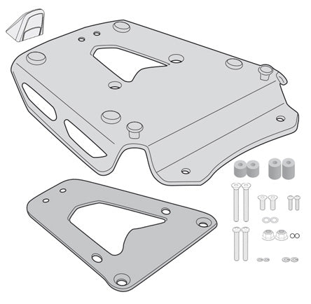 Triumph Tiger 1200 GT Aluminum Rear Rack specific for Monokey top case - Givi