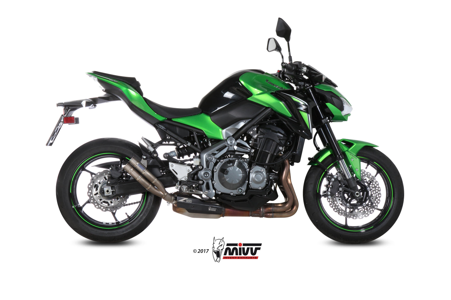 Double Gun Slip On Exhaust for Kawasaki Z900 - Mivv