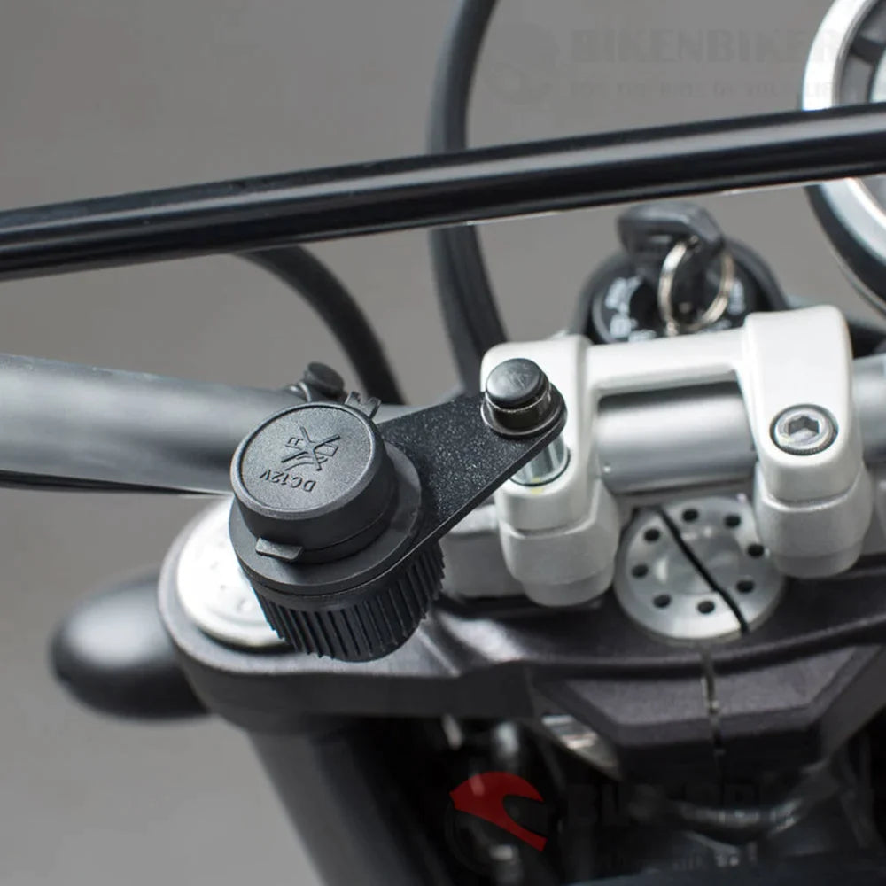 Cigarette Lighter Or Usb Outlet Bracket (For Handlebar Mount With M8 Screw) - Sw-Motech Electricals