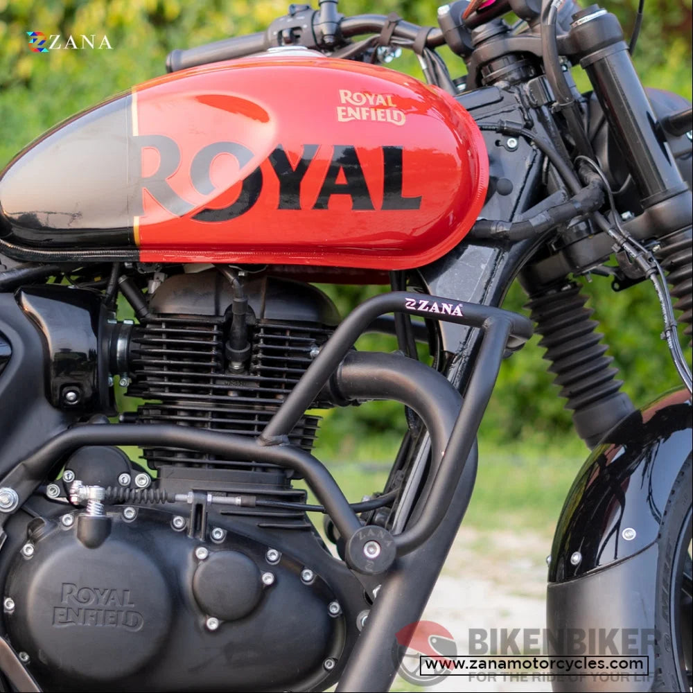 Crash Guard With Slider Black For Royal Enfield Hunter 350 -Zana