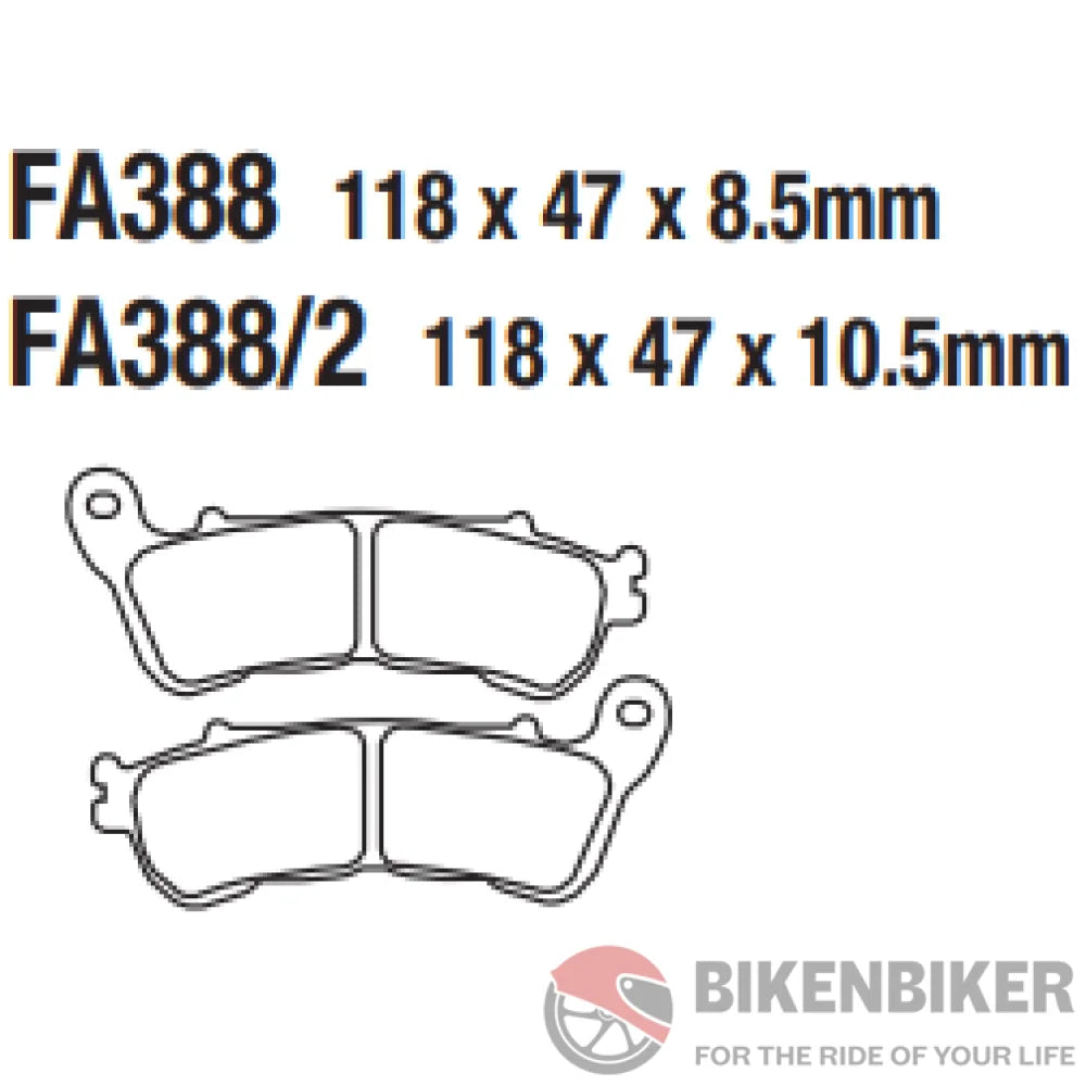 Fa388Hh Fully Sintered Brake Pads - Ebc Brakes