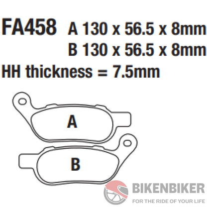 Fa458Hh Fully Sintered Brake Pads - Ebc Brakes